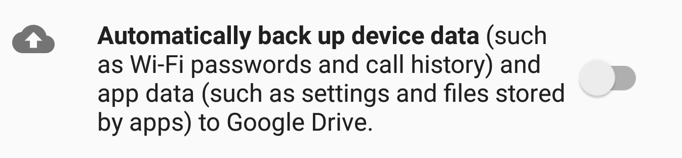 Google Backup Terms