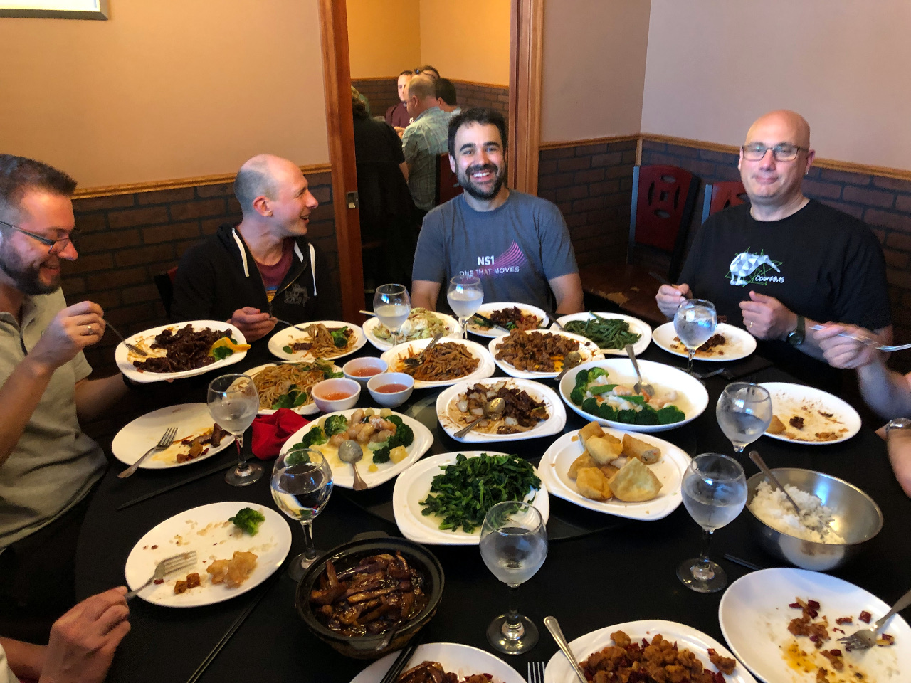 2019 Dev-Jam: People at a table at a Chinese restaurant