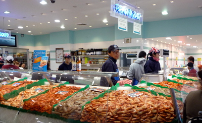 The Prawn Section at the Fish Market
