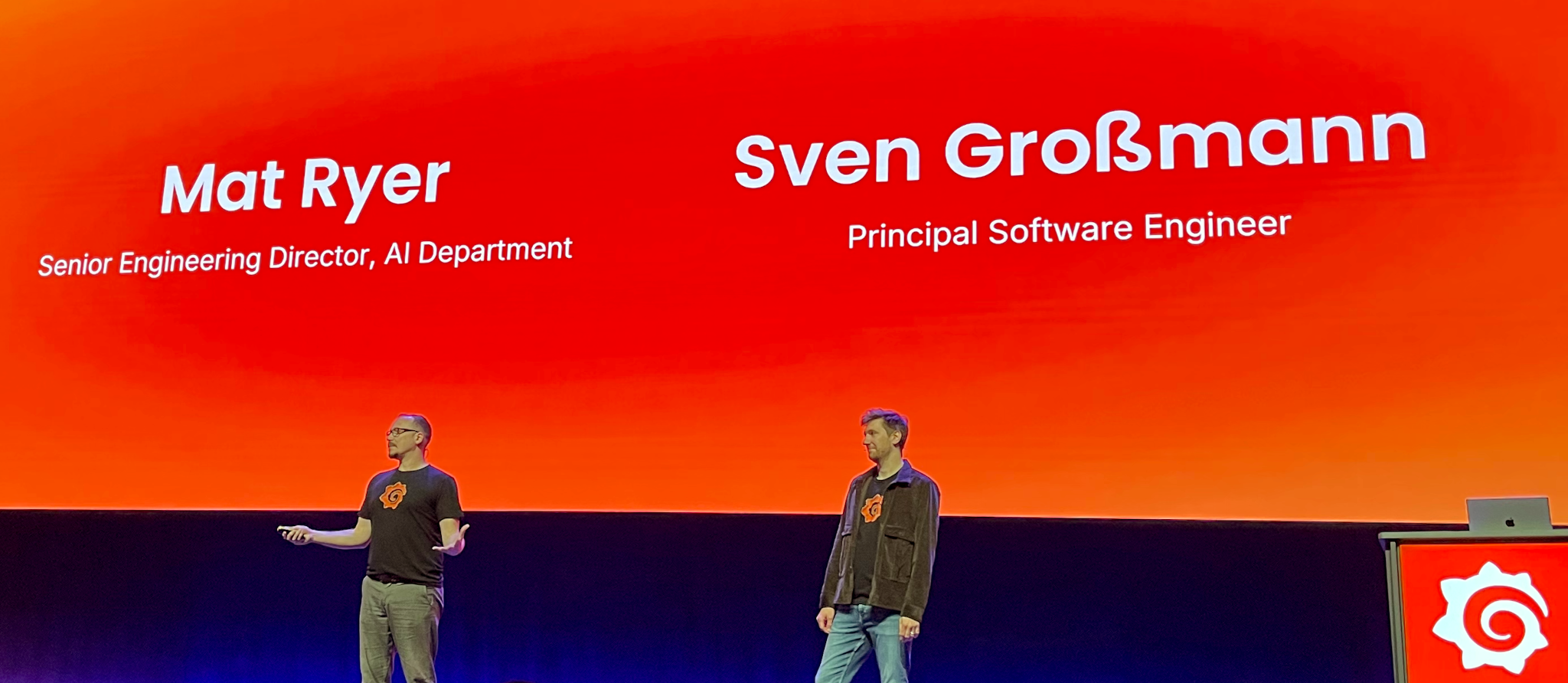 Mat and Sven on stage