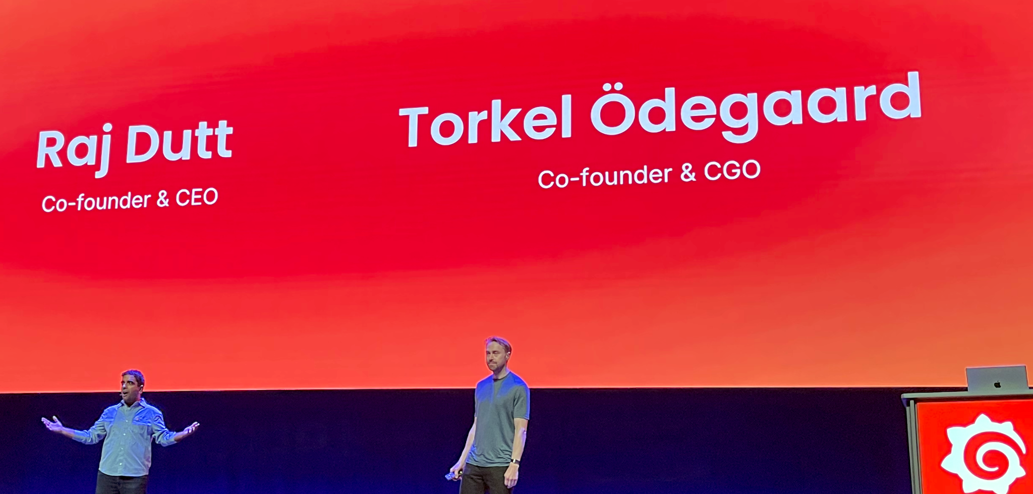 Raj and Torkel on stage