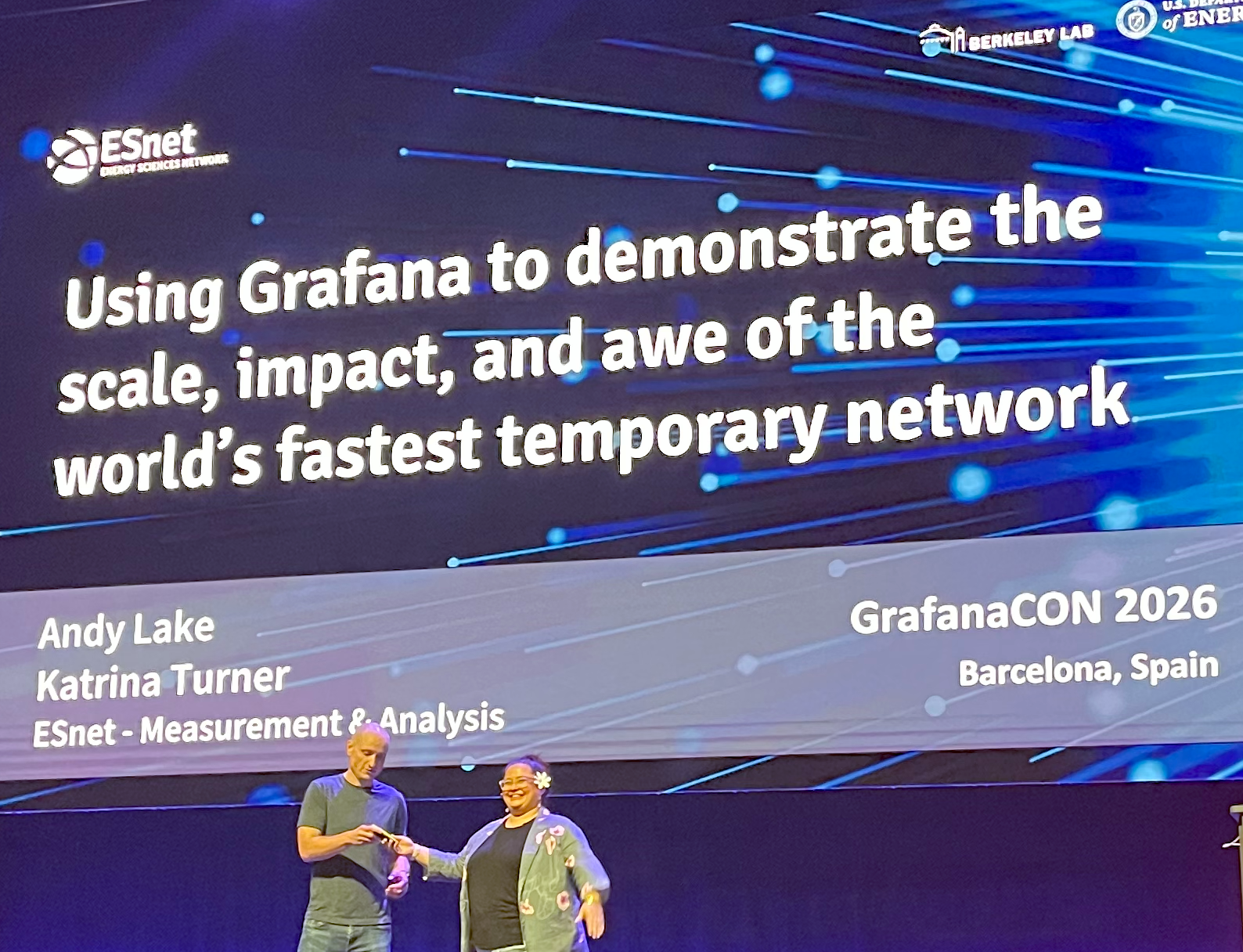 Andy and Katrina on stage