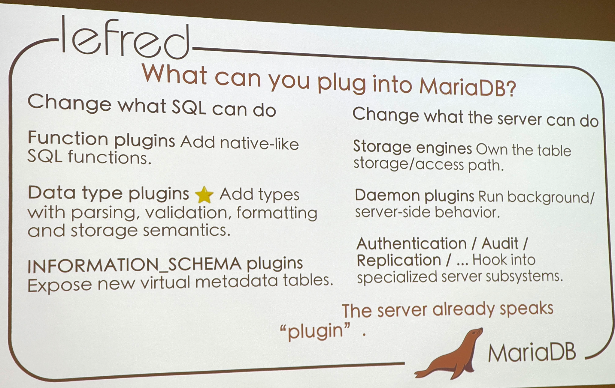 MariaDB Plugins