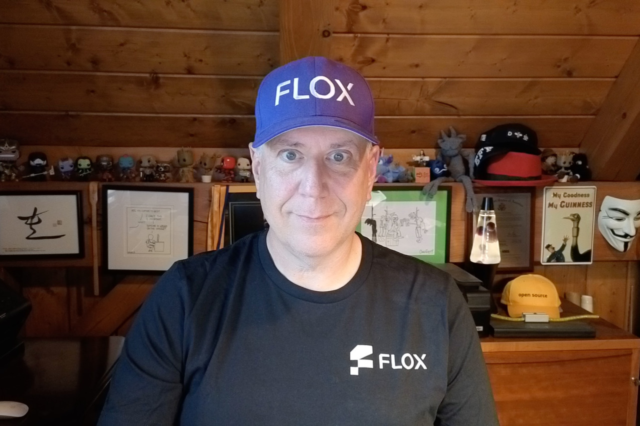 Me in my new Flox T-shirt and baseball cap