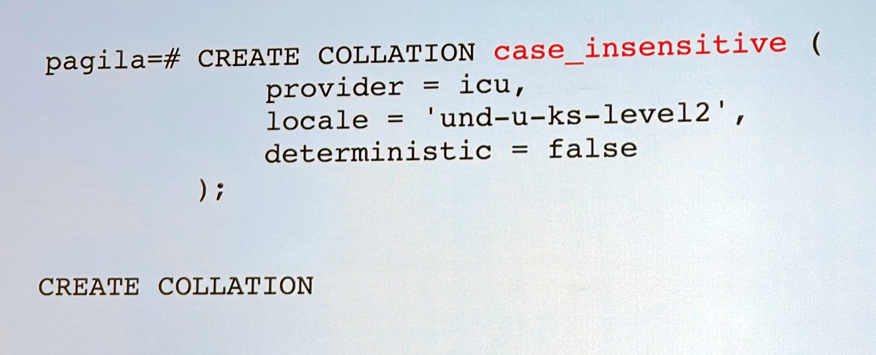 COLLATION Example