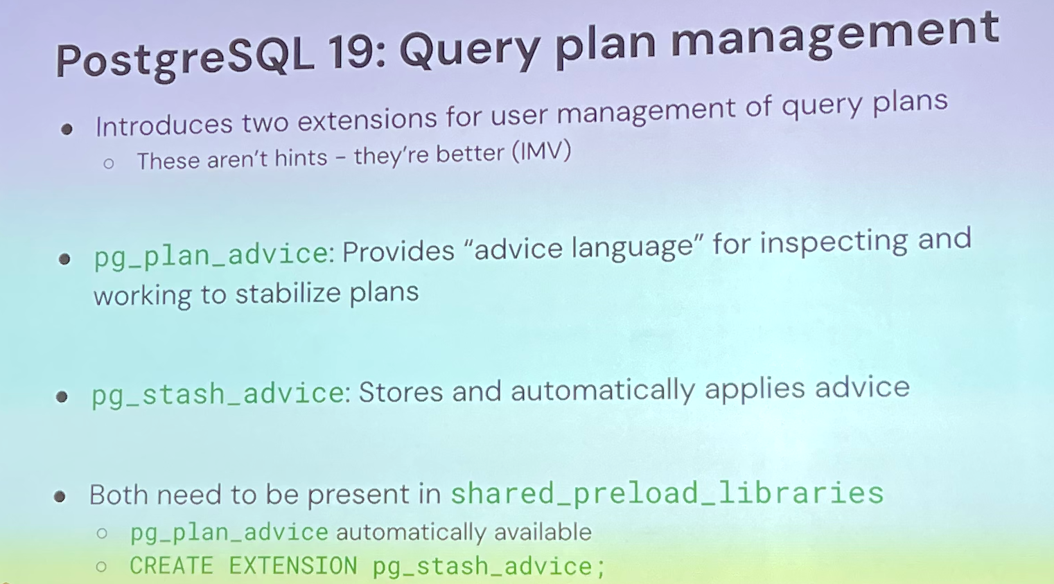 Query Plan Features