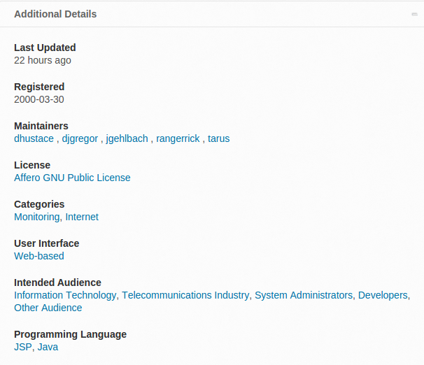 OpenNMS Sourceforge Summary