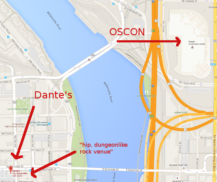 Map of Dante's and OSCON
