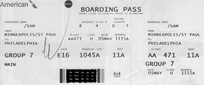 Sam Boarding Pass