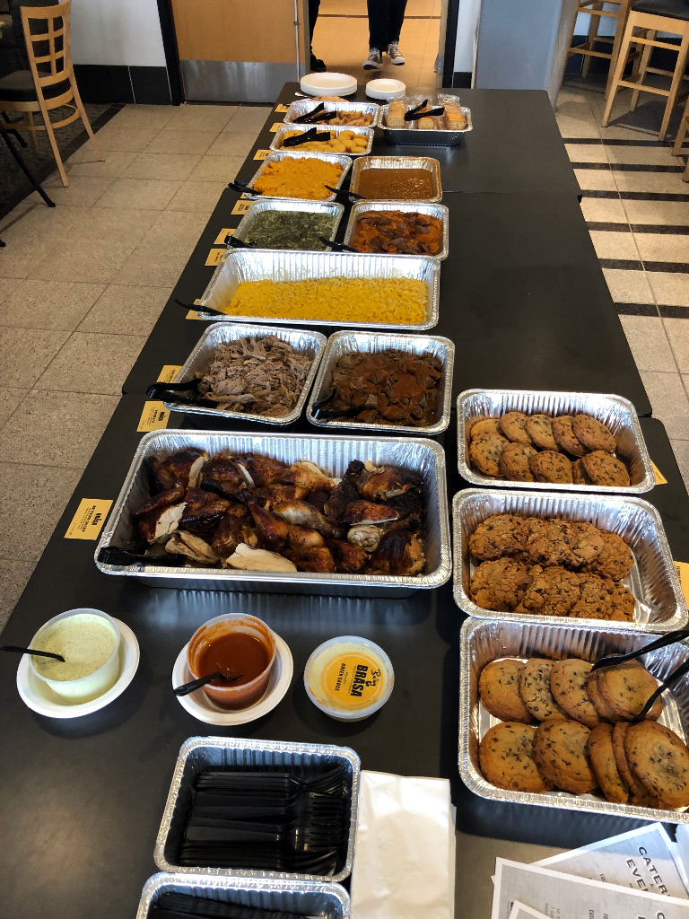 2019 Dev-Jam: Table Filled with Food from Brasa