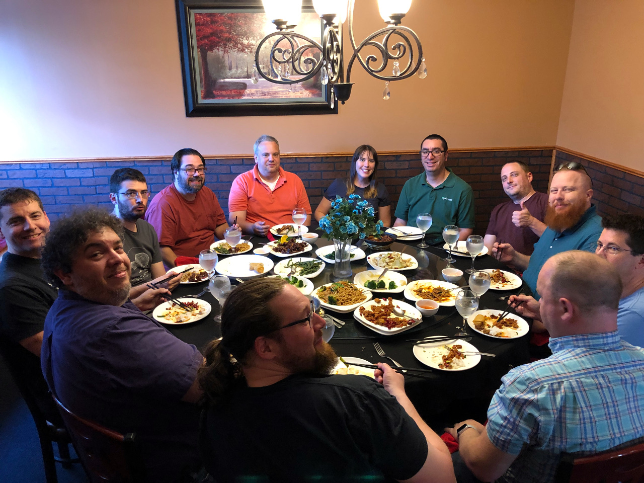 2019 Dev-Jam: People at a table at a Chinese restaurant