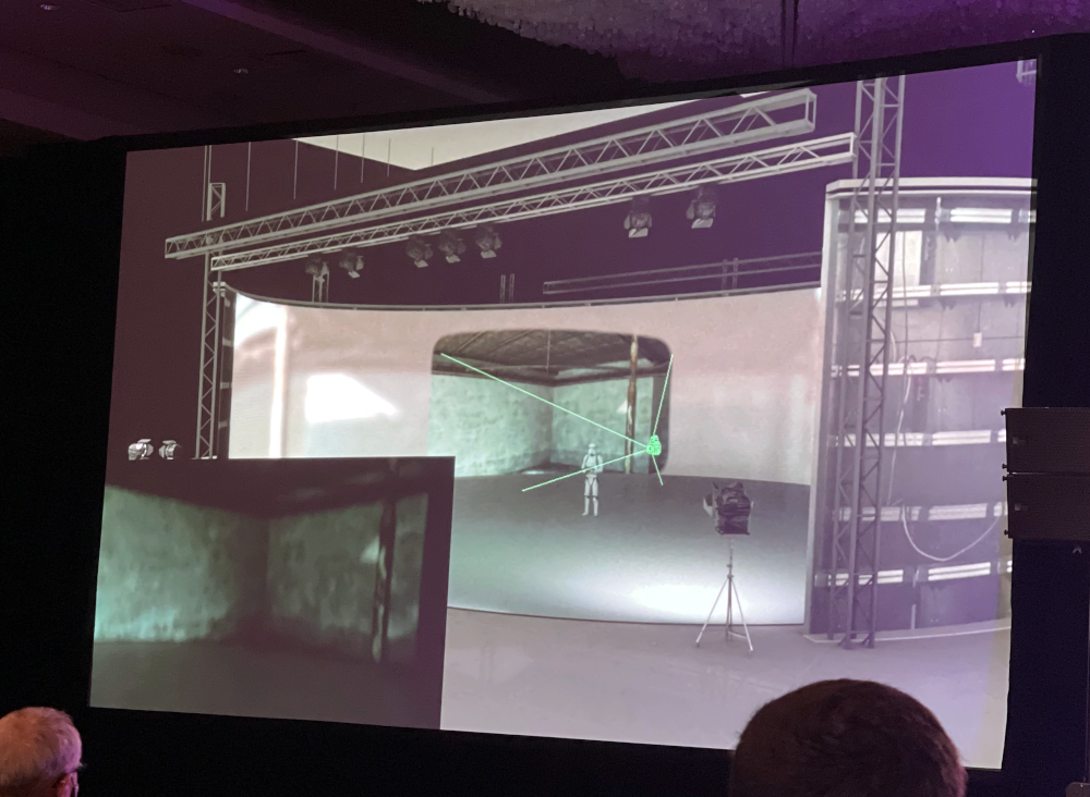 A slide showing the ILM Stagecraft volume setup